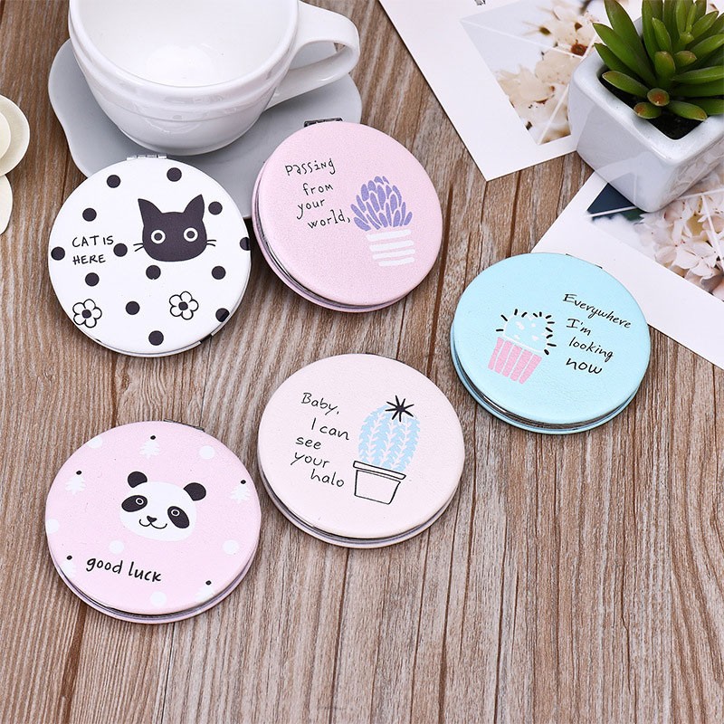 Cermin Kaca Rias Makeup cermin saku kaca lipat kaca mini cermin poket dua sisi portable