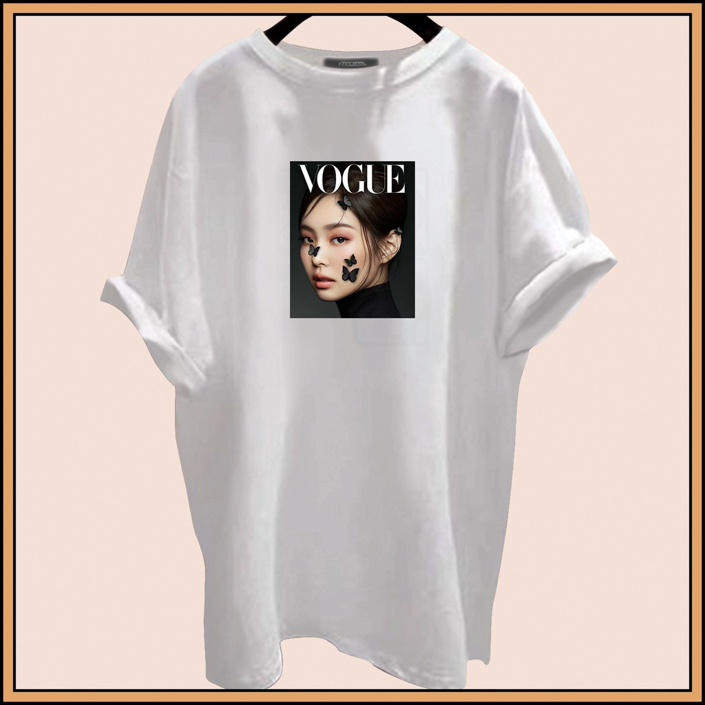 CALVIERO SHOP - BAJU KAOS ATASAN WANITA PRINT VOGUEE JENI LOGO GALAXY PRINT
