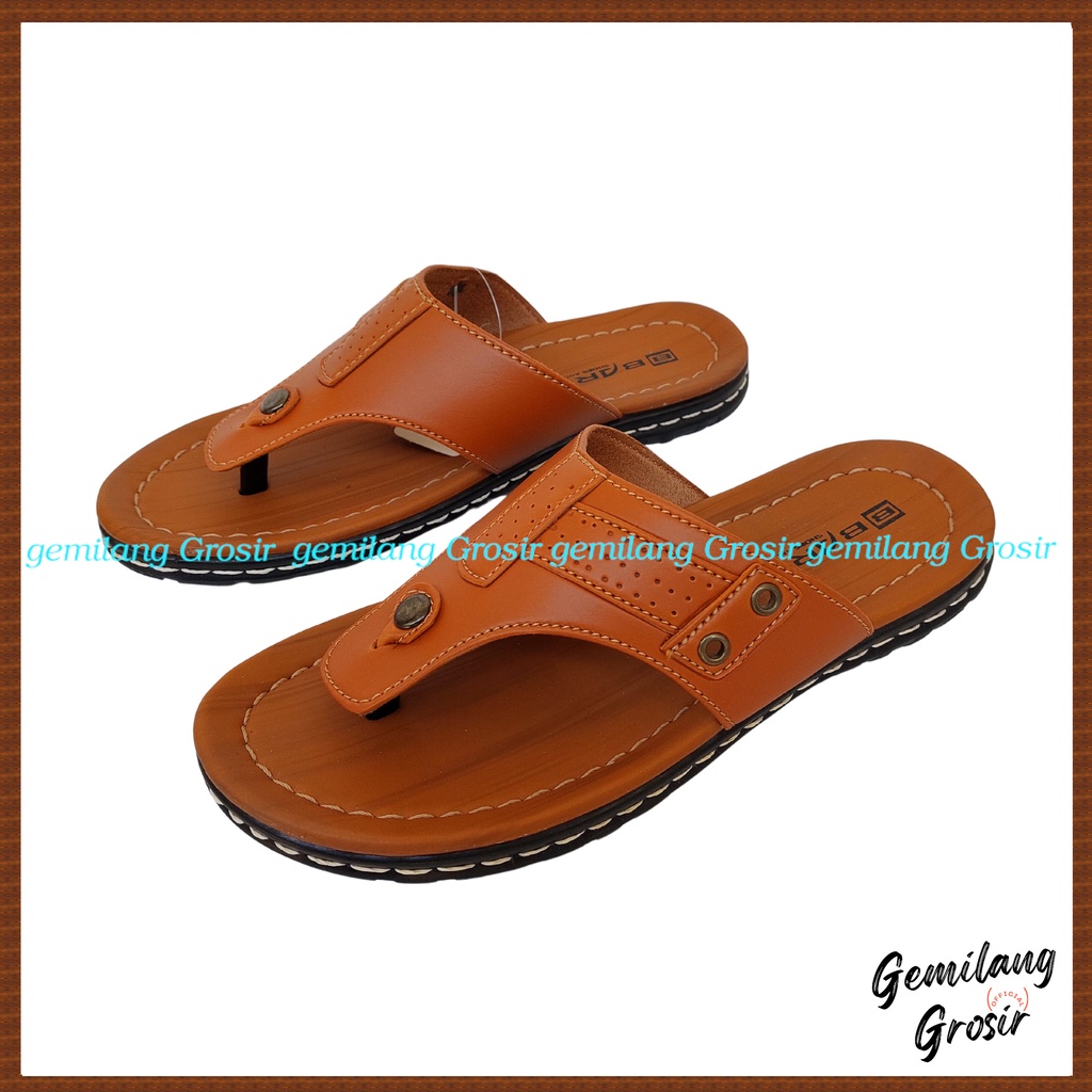 Sendal Pria Jepit Casual Size 39 - 43 COKLAT Trendy - Sandal Laki Laki Dewasa Cocok Semi Formal BARTO - Sandal Laki Laki