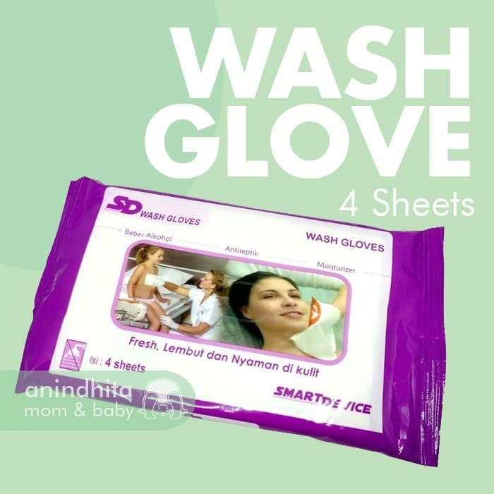 SD WASH GLOVES ISI 4PCS DISPOSABLE WASHLAP ANTISEPTIC