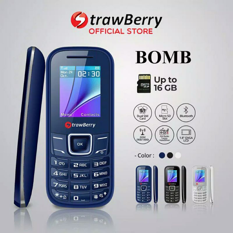 Hp murah dual sim strawberry bomb telpon sms mp3 Bluetooth dengar lagu bergaransi