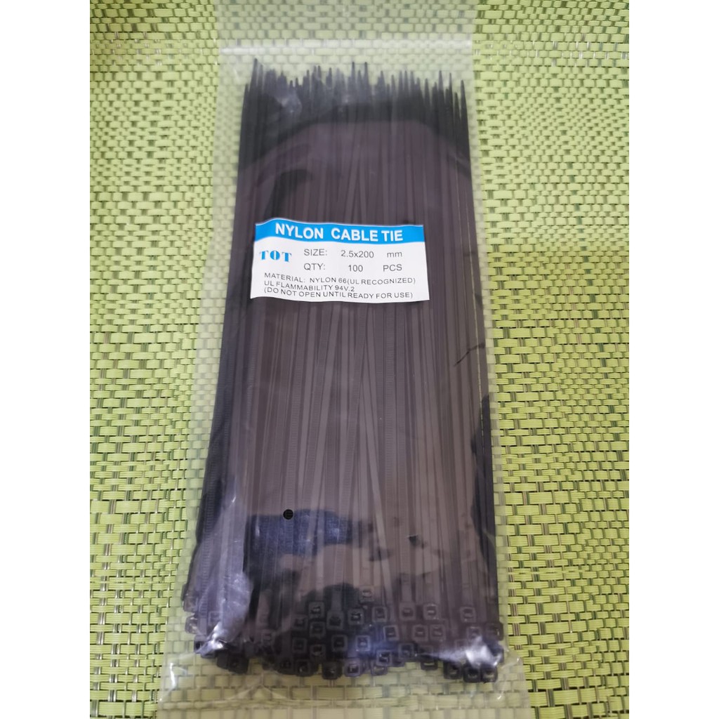 Kabel Ties Nylon TOT 200 mm Hitam Kabel tis