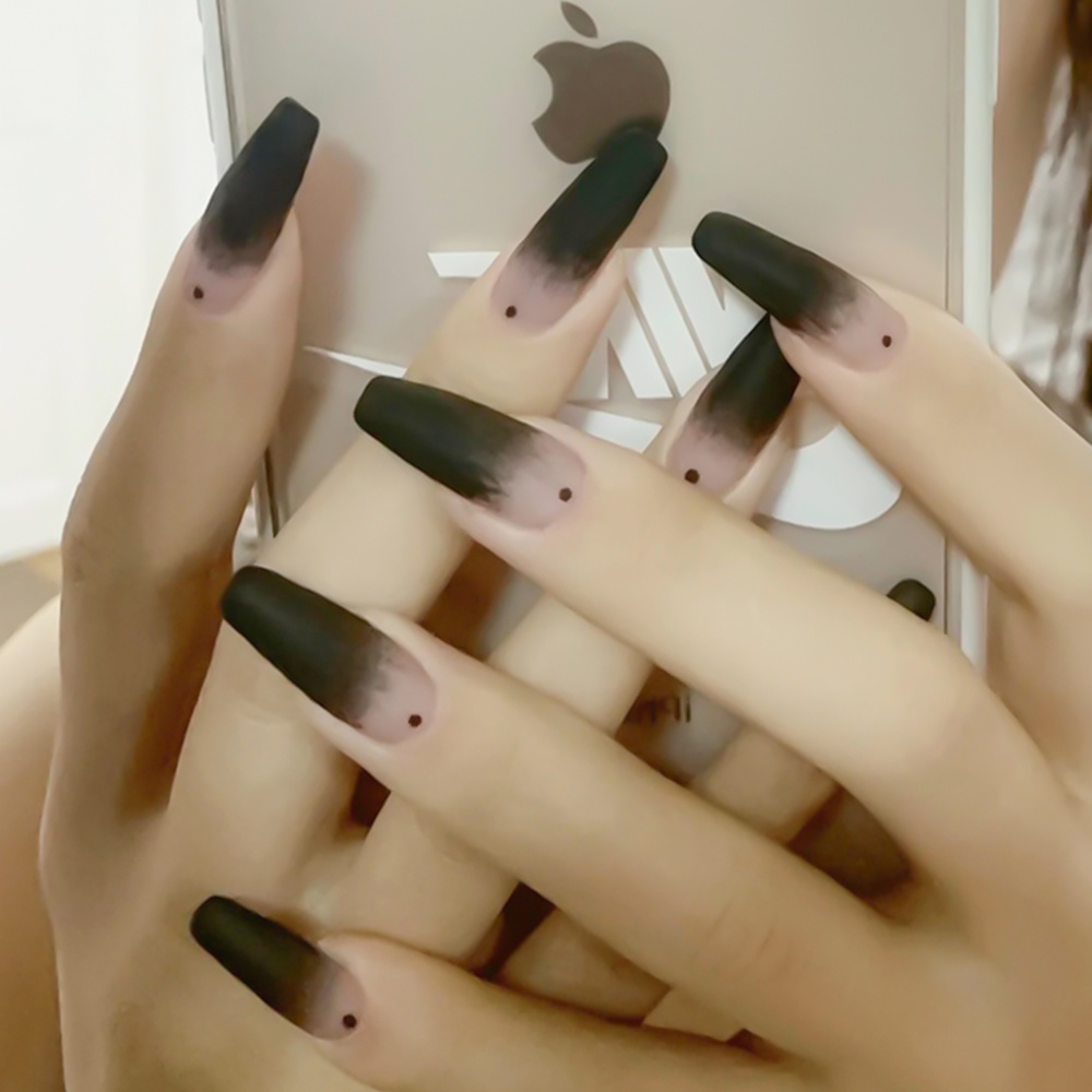 X016 24pcs Kuku Palsu Kuku Perancis Matte Artifisial