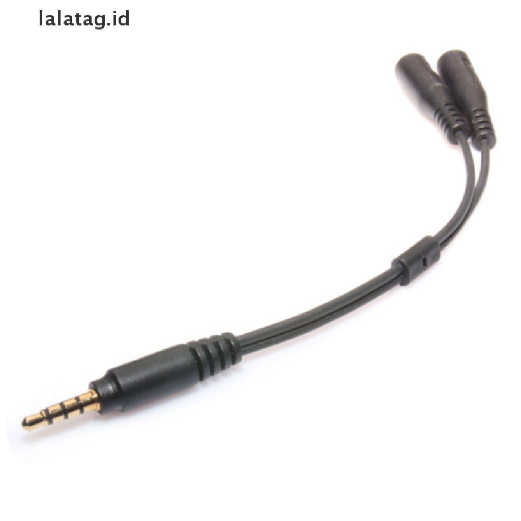 (Flyag) 1pc Kabel adapter splitter audio stereo 3.5mm male Ke 2 female Untuk headset / mic