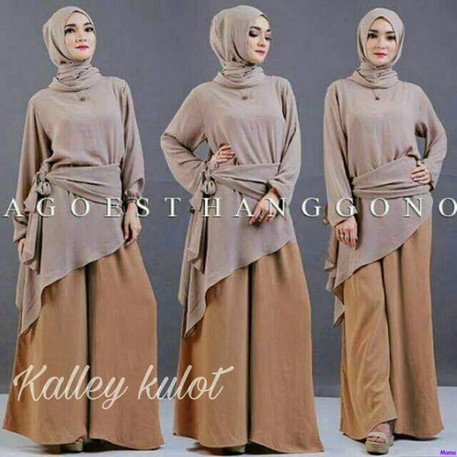 Kalley Kulot/set kulot 3 in 1/stelan hijab kulot/stelan hijab modern