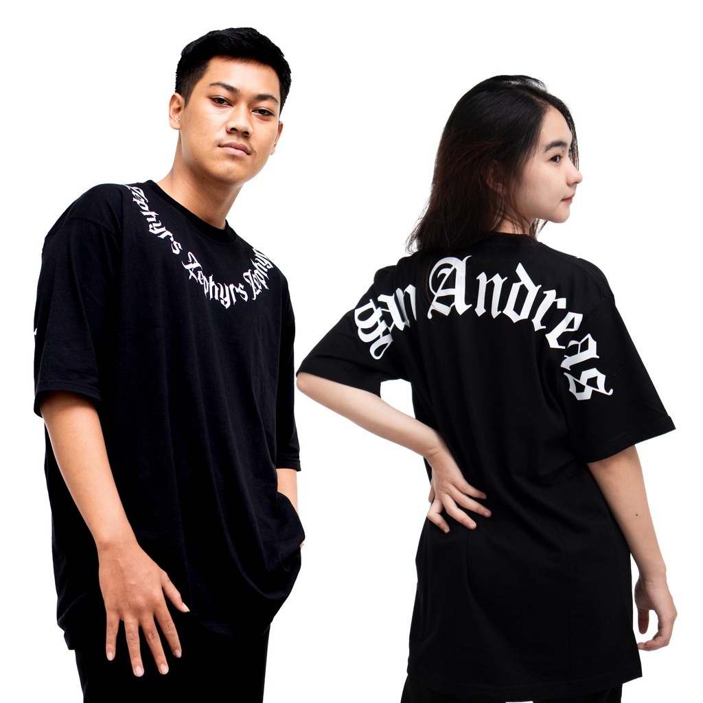 GSC - Baju KAOS OVERSIZE SAN ANDREASS / Kaos Oversize Terbaru-hitam