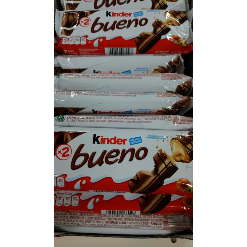 Jual KINDER BUENO 1 PACK ISI 30 PCS / KINDER BUENO / CHOCOLATE KINDER ...