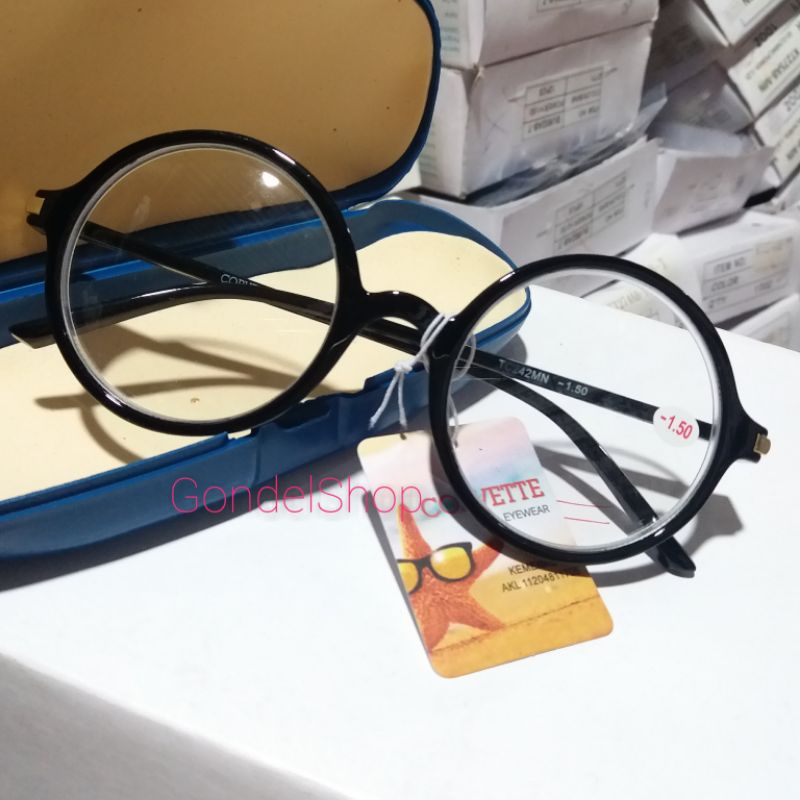 Kacamata Minus -0.50 sd -4.00 Frame Bulat Pria Wanita