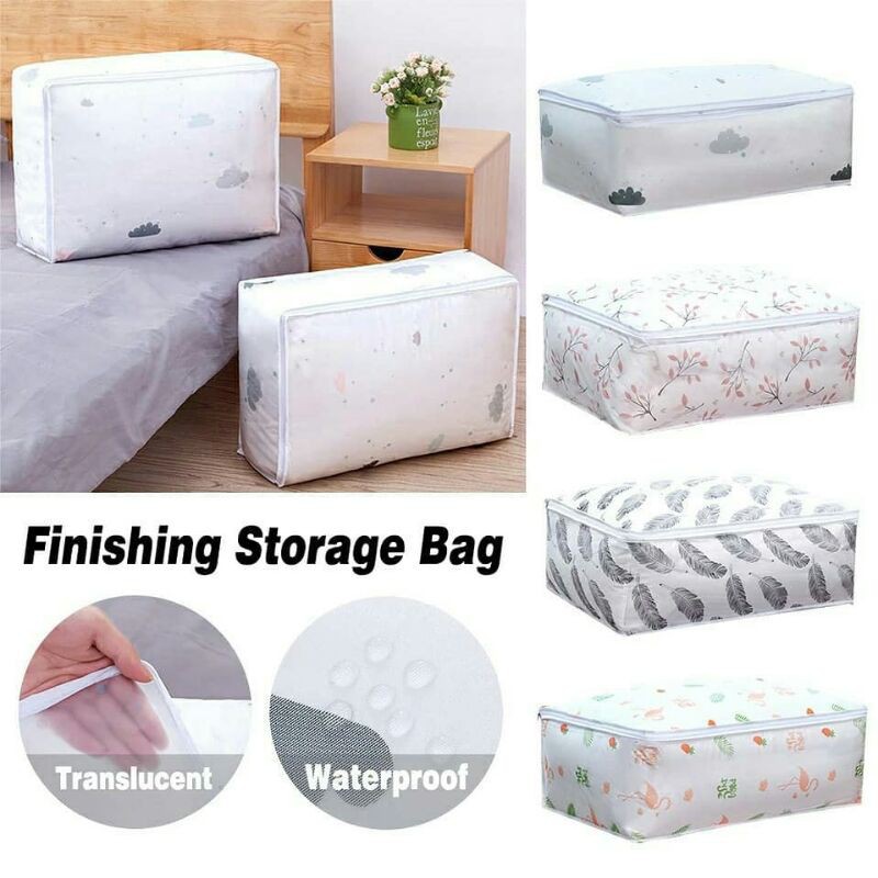 Dust Cover Tempat Bed Cover Tempat Pakaian Storage Bag 57x40x22cm - missbejo grosir