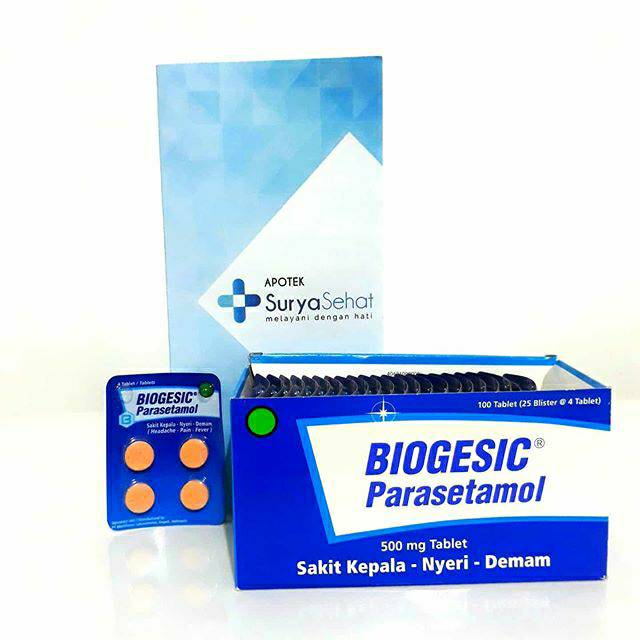 Biogesic Paracetamol 500mg 1 strip isi 4 tablet