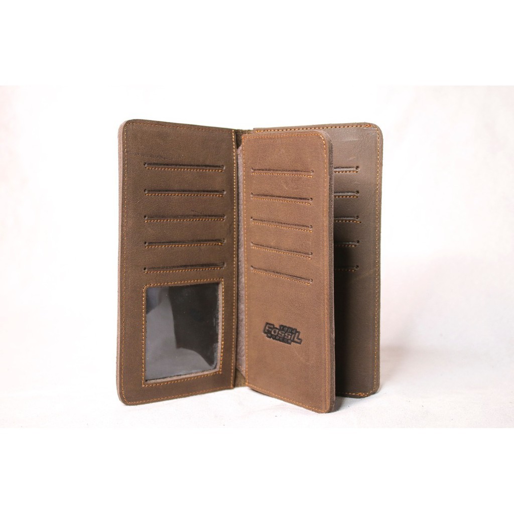 Dompet Panjang Lipat Kartu Kulit Asli Pria Wanita - LOGRAZY Wallet