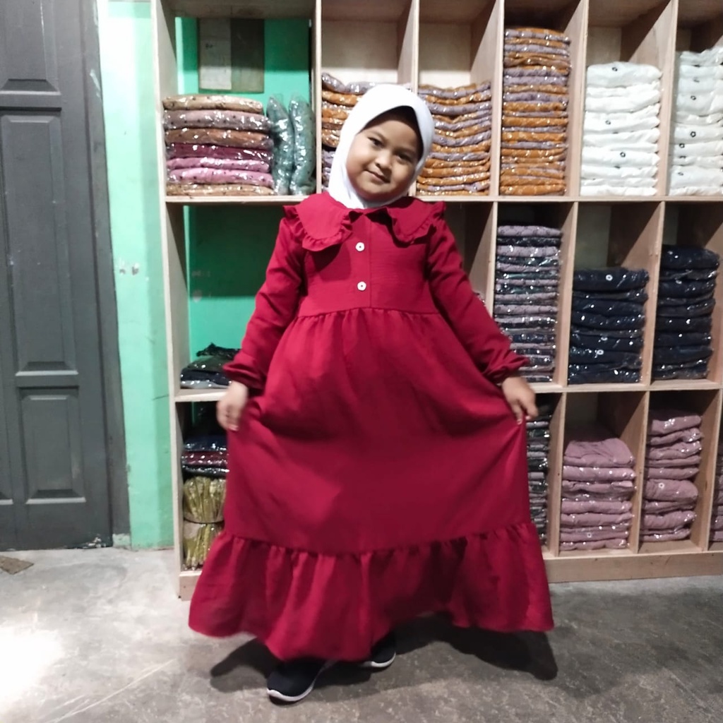 GAMIS ALFINA GAMIS ANAK RAYON CRINKLE AIRFLOW PREMIUM SIZE 4 7 10 TAHUN