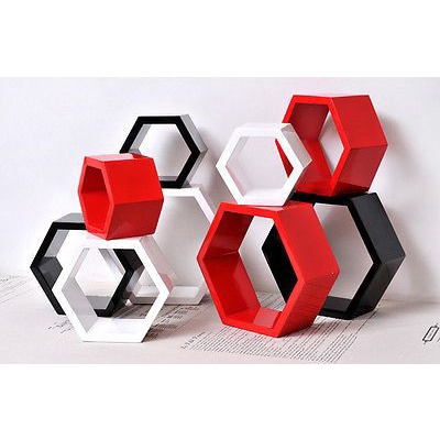 (PROMO) RAK DINDING TEMBOK RUMAH HEXAGONAL KAYU 1 PCS 1kg muat 3 lebih hemat ongkir