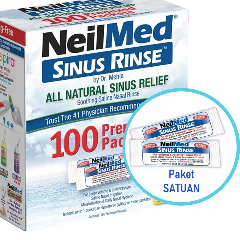 ☝ 10 Sachet Neilmed | Paket 10 Sachet Neilmed + Botol Cuci Hidung 300 ml ☂
