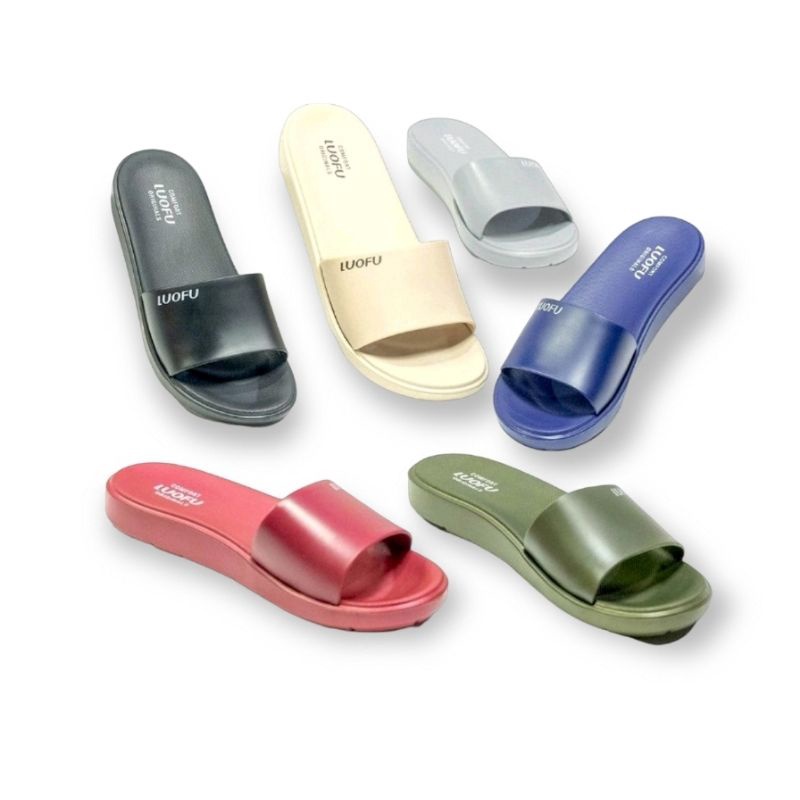 luofu E 7172/K1W6WP/BW/5WB SANDAL SELOP WANITA RINGAN EMPUK