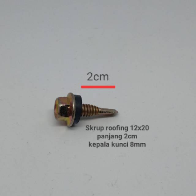 BAUT SEKRUP ROOFING 12X20 2CM SKRUF SKRUP RUPING KUNING KARET