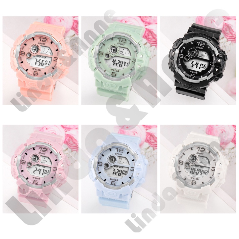 Jam Tangan Sport Wanita Dan Pria Digital Rubber Gaya Korea Fashion Import