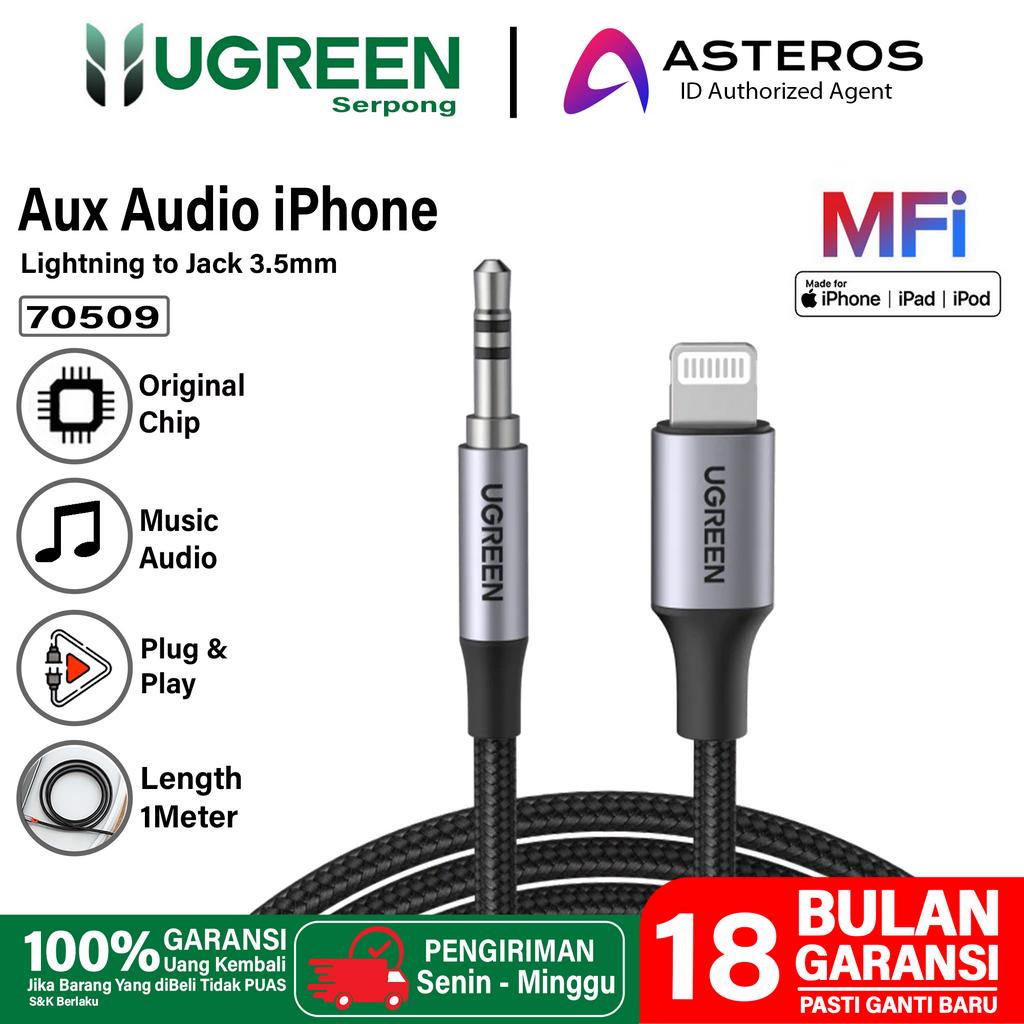 UGREEN Kabel AUX Audio iPhone Mfi Lightning To DC 3.5Mm ,Type C To Jack 3.5Mm