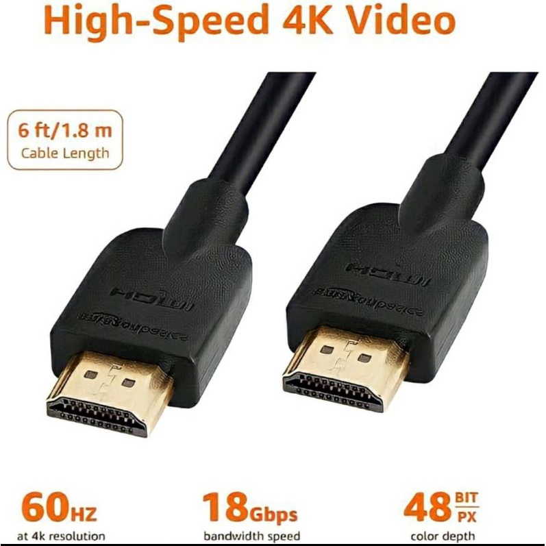 HDMI CABLE 1 METER KABEL HDMI HITAM MALE TO HDMI MALE