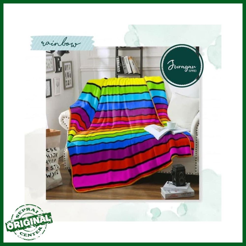 SELIMUT KINTAKUN MICRO FLANEL 160X200 RAINBOW - SELIMUT DEWASA