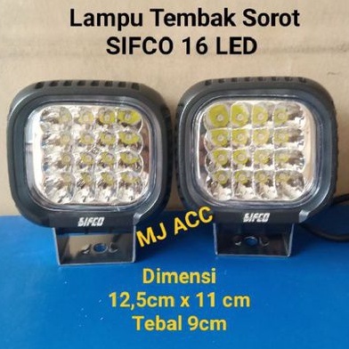 Lampu Tembak Sorot SIFCO 16 LED Kotak Tebal PUTIH