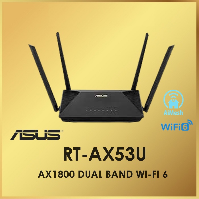 ASUS RT-AX53U AX1800 Dual Band WiFi 6 Wireless Router AiMesh - RT-AX53