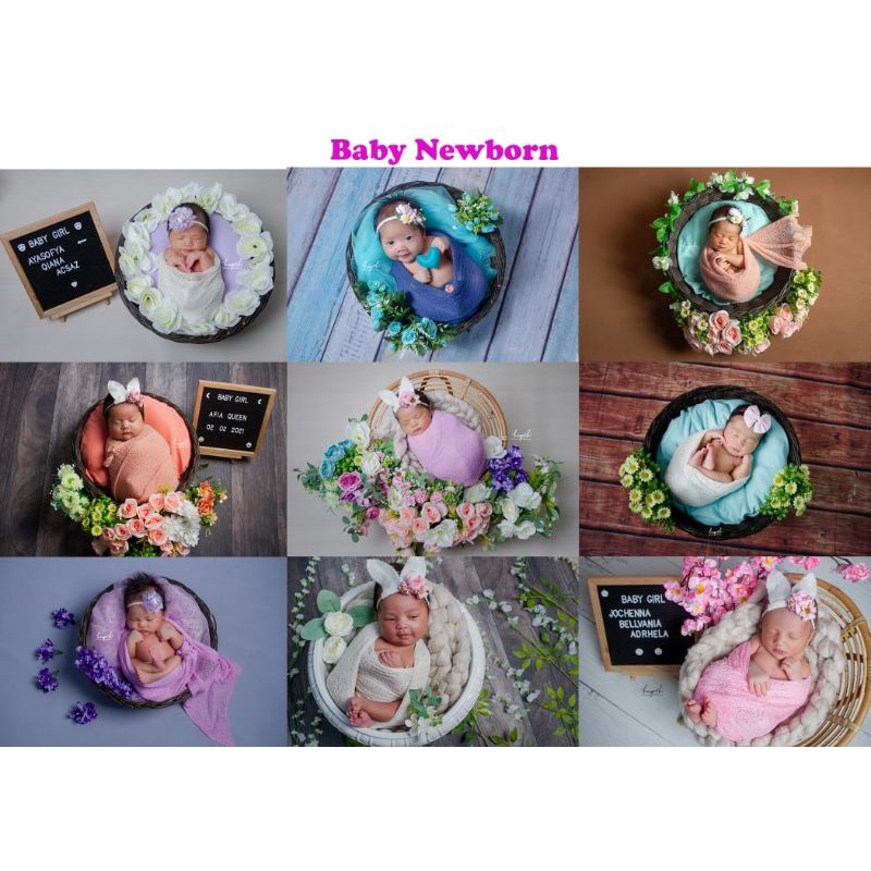 Baby knitted photo props wrap stretch blanket | bedong rajut photography | Warna 1 |