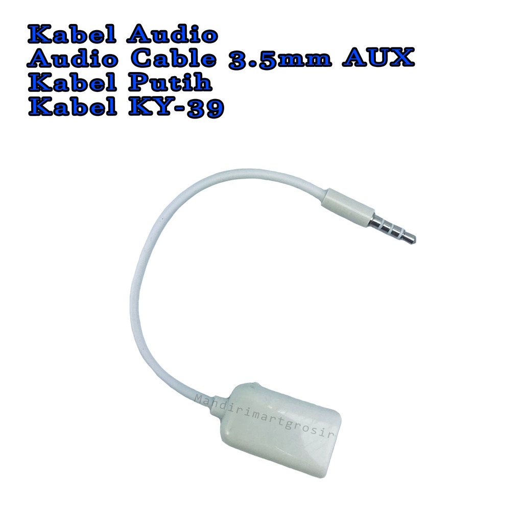 Audio Cable 3.5mm AUX *Kabel Audio * Kabel Putih * Kabel KY-39