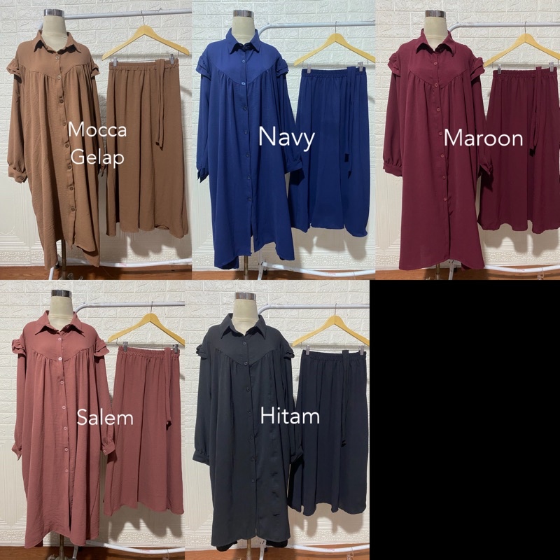 SETROK CRINKLE ADIBA JUMBO XXL STELAN  MUSLIMAH POLOS BUSUI IKAT TALI KANCING LEBARAN ONESET MURAH