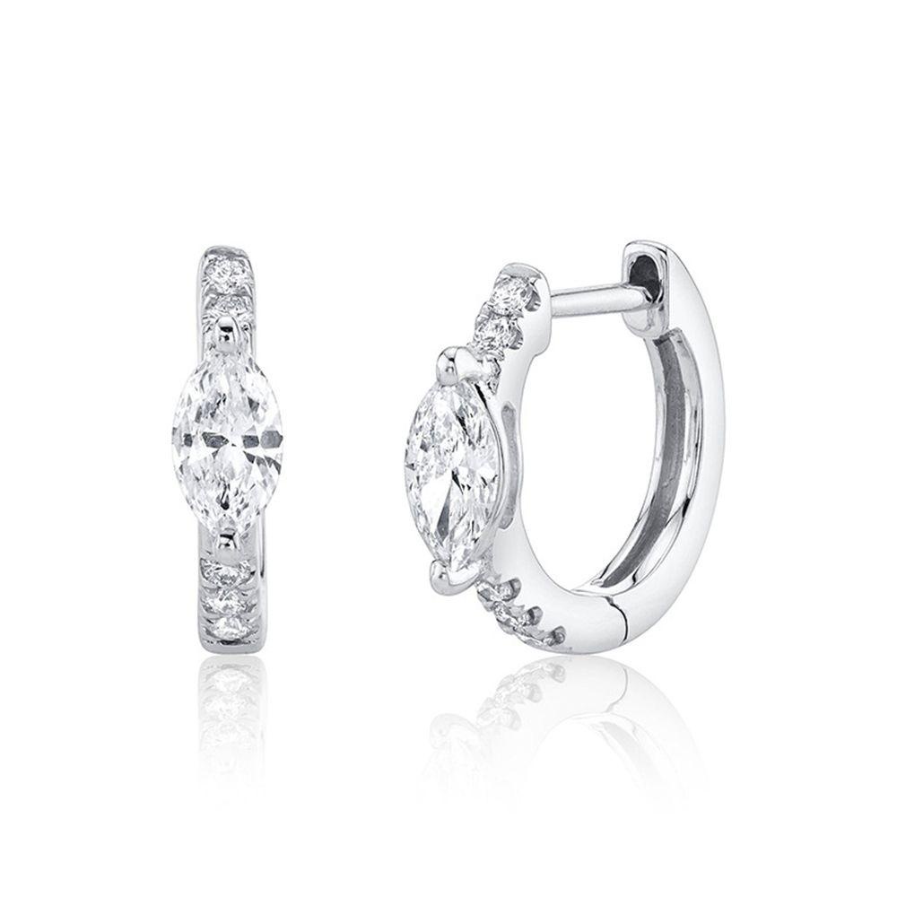 Preva Huggie Hoop Earrings Fashion Cubic Zircon Perhiasan Hadiah Lingkaran Bulat Geometris