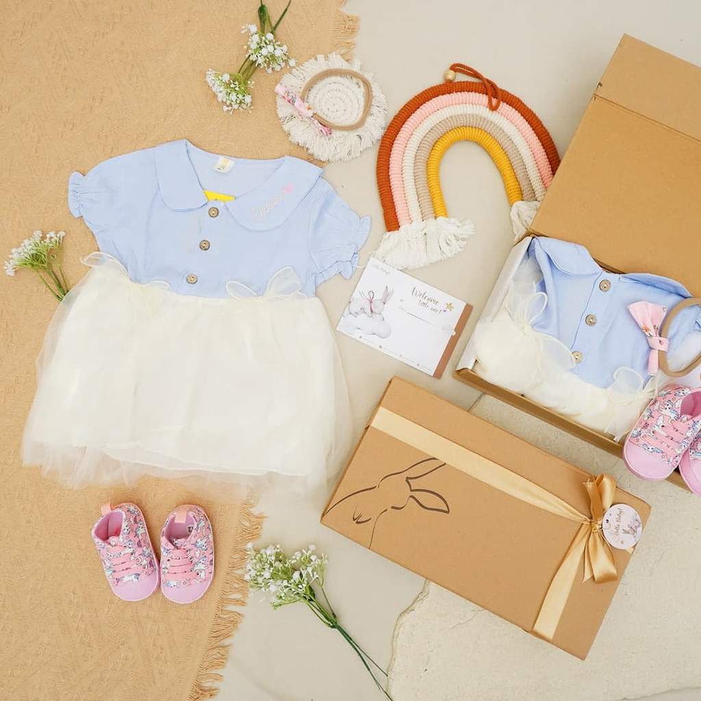 LIO035 Girls Baby Hampers 0-12 months/ Hampers bayi newborn/ Kado bayi/ baby girl gift set-Amanda White