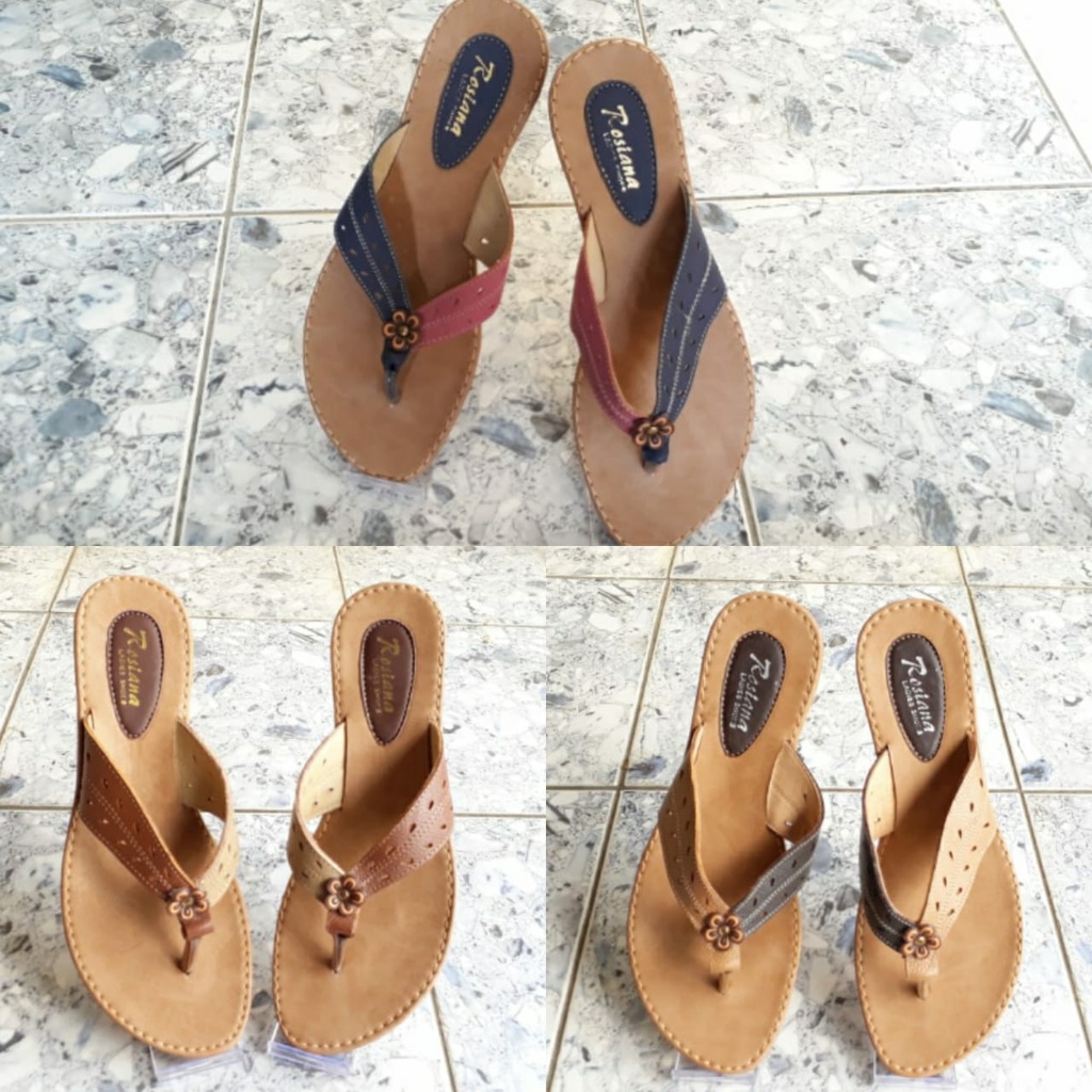 Sandal Kulit Asli Premium Sandal Jepit Wanita KL12