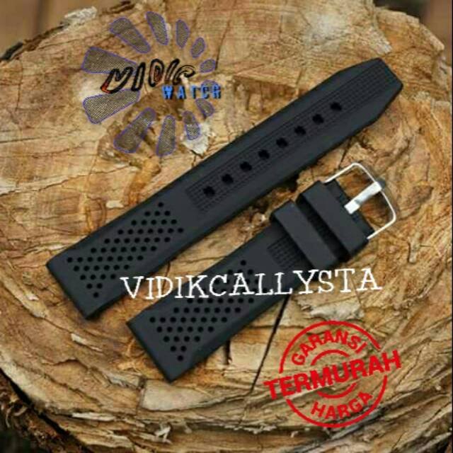 STRAP TALI JAM KARET RUBBER SILICONE SWISS ARMY 22MM LASEBO 6255 LSB6255 HITAM