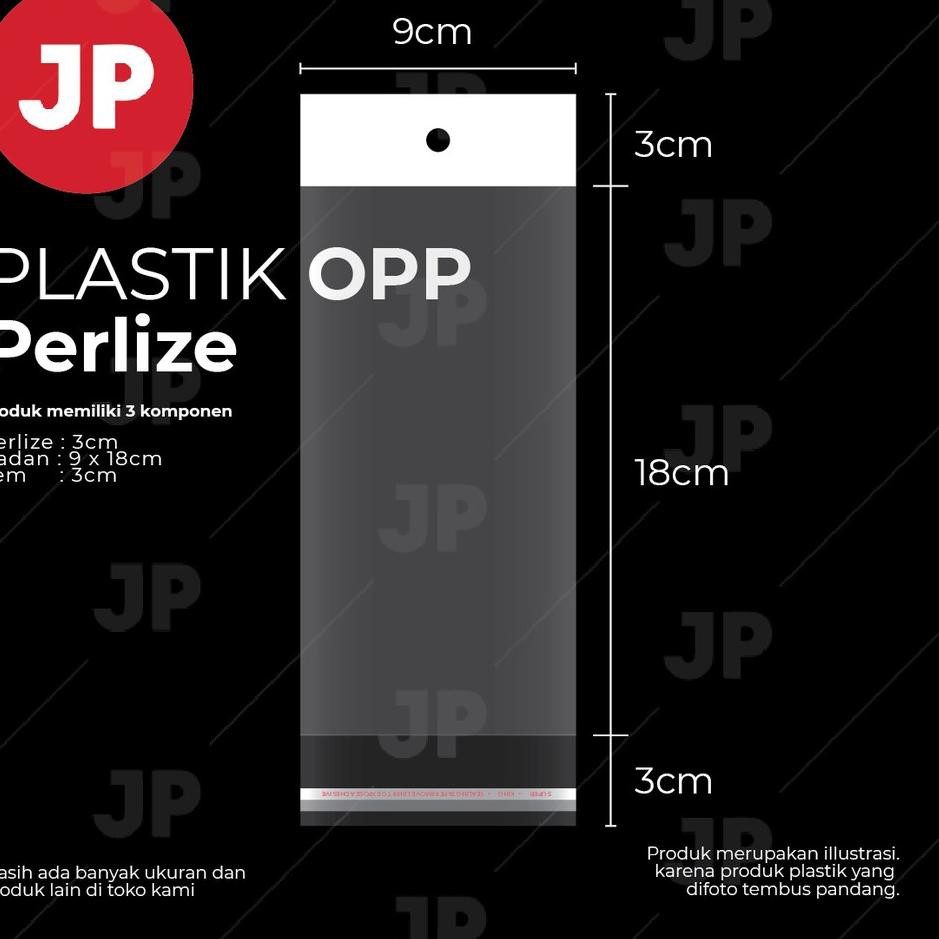 

【CT】 Plastik OPP Perlize uk 9x18x3cm(Perlize) + 3cm(LEM) 1 Pack isi 100
