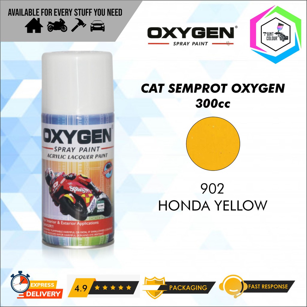 Cat Semprot / Pylox OXYGEN Acrylic Spray Paint - 902 Candy Tone Honda Yellow