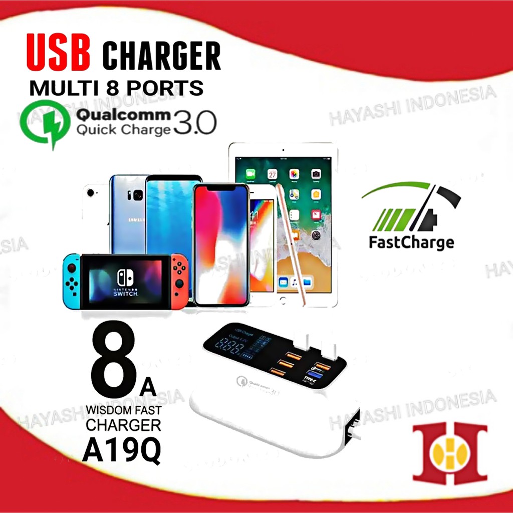 Multi Charger USB Hub 3.0 Quick Fast Charging Adapter Type C HP Tablet