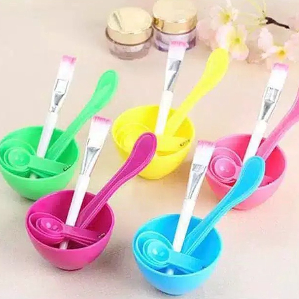 ☀ACCBAYI.ID☀ ACC0033 Mangkok Masker Set Mask Bowl Mangkok Masker DIY 4 IN 1 Kosmetik Brush Kuas