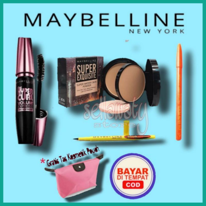Paket Kosmetik Maybelline 4 in 1 Paket Make Up Lengkap Murah Kosmetik Lengkap Make Up set Make Up Mu