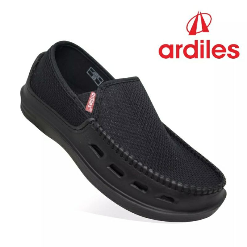 SEPATU ARDILES SLIP ON HITAM, SEPATU PHYLON ARDILES HITAM, SEPATU SLIP ON PRIA DAN WANITA