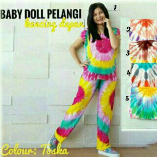 BATIK DASTER ECER GROSIR ~ SETELAN CELANA PANJANG CP BABY DOLL PELANGI