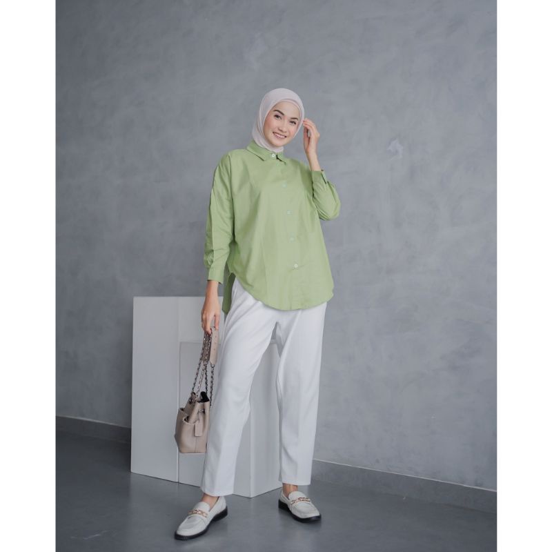 Kemeja Wanita Oversize / Nelka Linen Shirt