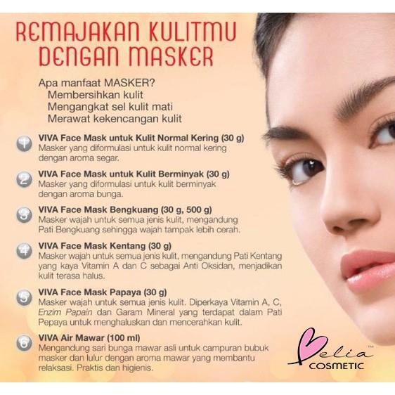 ❤ BELIA ❤ Viva Face Mask Masker Wajah 30g BPOM Halal