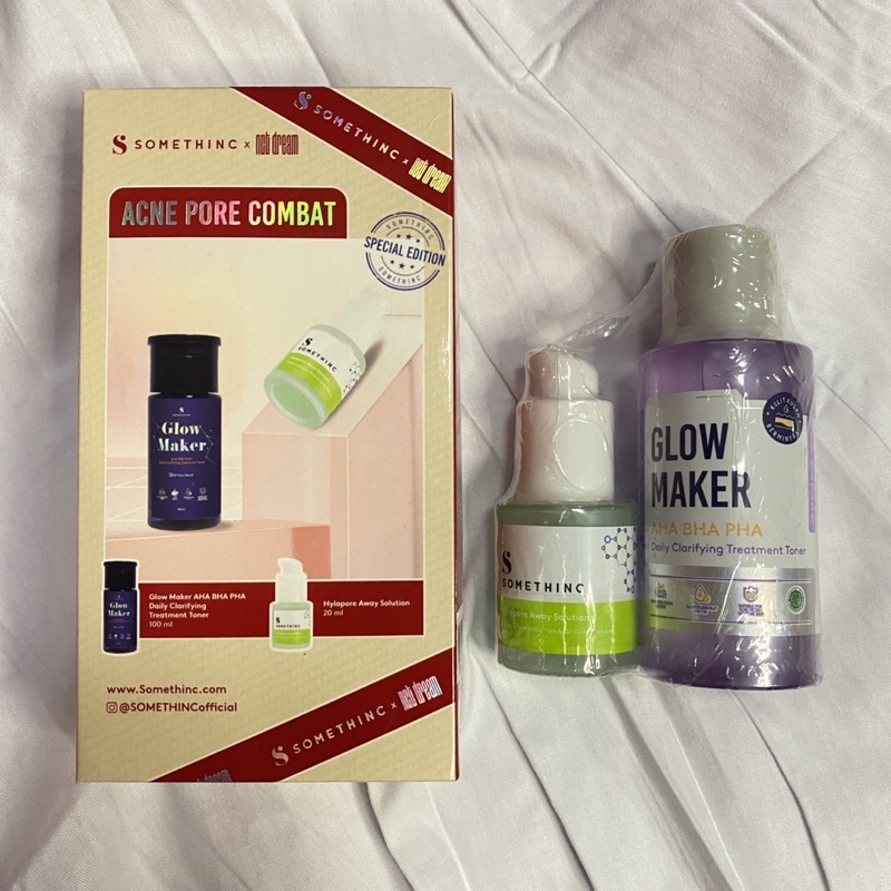 SOMETHINC X NCT DREAM ACNE PORE COMBAT KIT VOL 2 // GLOW MAKER TONER + HYLAPORE SERUM