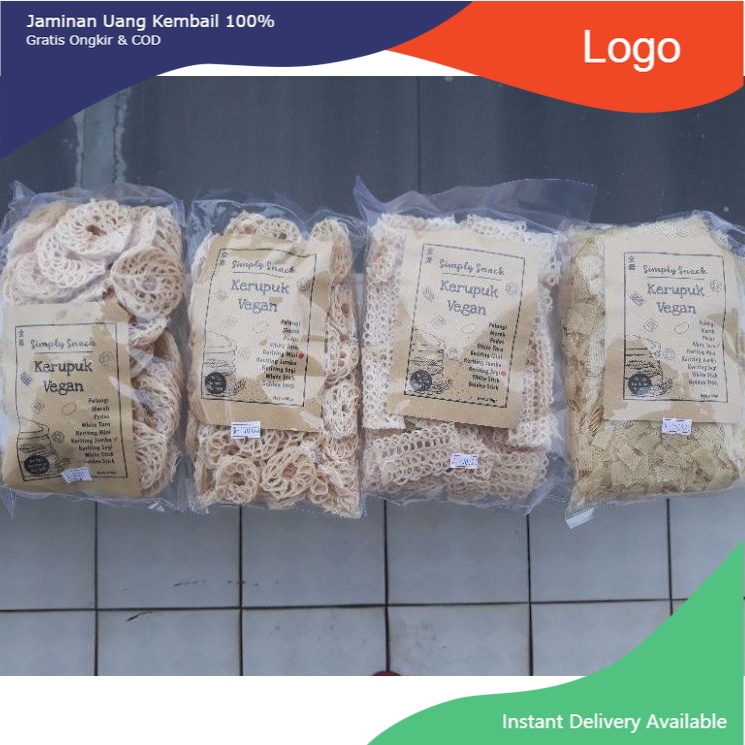 

Kerupuk - Krupuk Keriting Bulat / Keriting Segi / White Taro 500 gr Vegan & Vegetarian Simply Snack