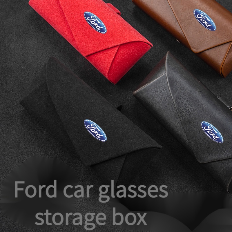 Kotak Penyimpanan Kacamata Bahan Suede Untuk sun visor Mobil Ford