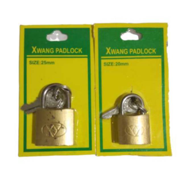 Gembok koper lemari tas laci travel bag 20 mm / 25 mm kuning xwang padlock murah