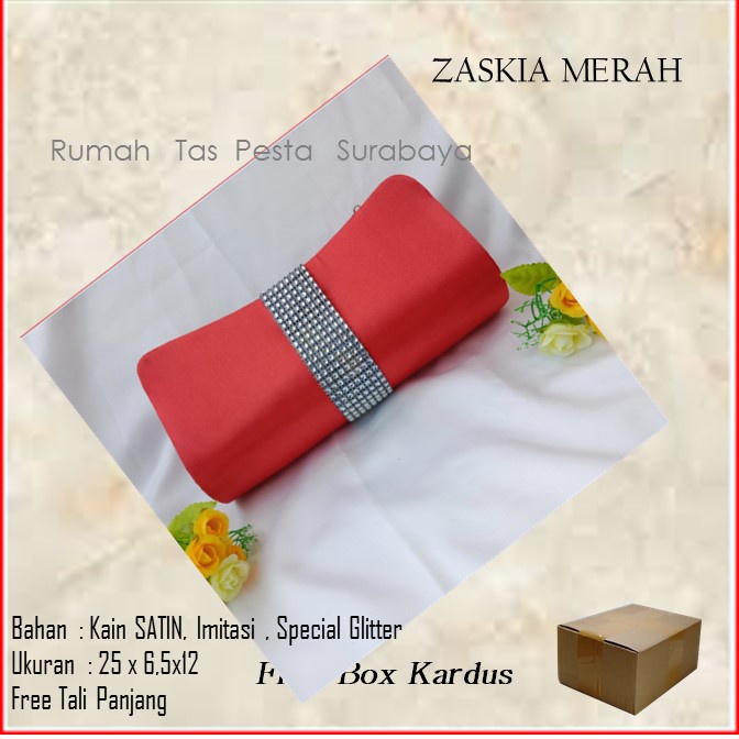 Tas Imut,Tas Kondangan,Tas Gliter,ZASKIA MERAH