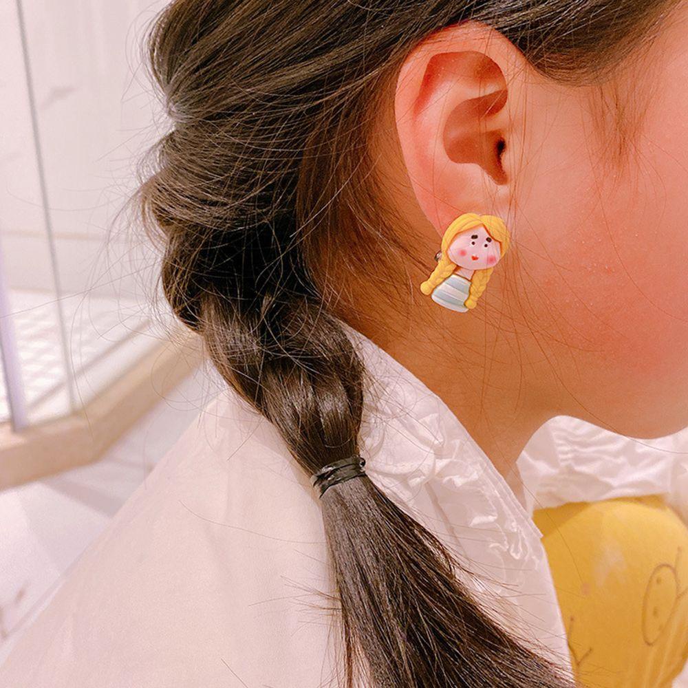 Mxbeauty Kartun Klip Anting Lucu Temperamen Hadiah Resin Anak Tanpa Tindik Gaya Korea Earrings