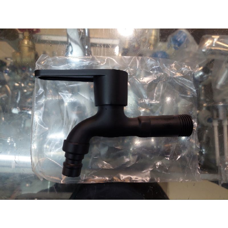 kran air hitam / kran mesin cuci /  keran air taman hitam stainless steel