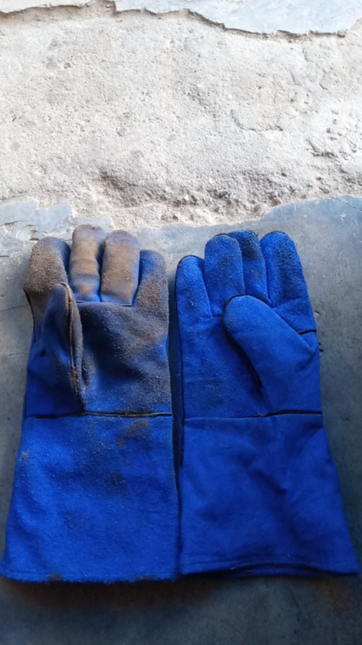 Sarung Tangan Las Kulit Biru 14 Full / Sarung Tangan Safety